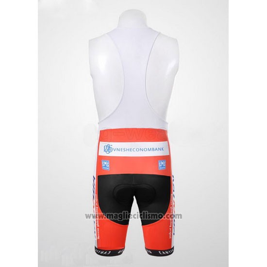 2012 Abbigliamento Ciclismo Katusha Bianco e Arancione Manica Corta e Salopette